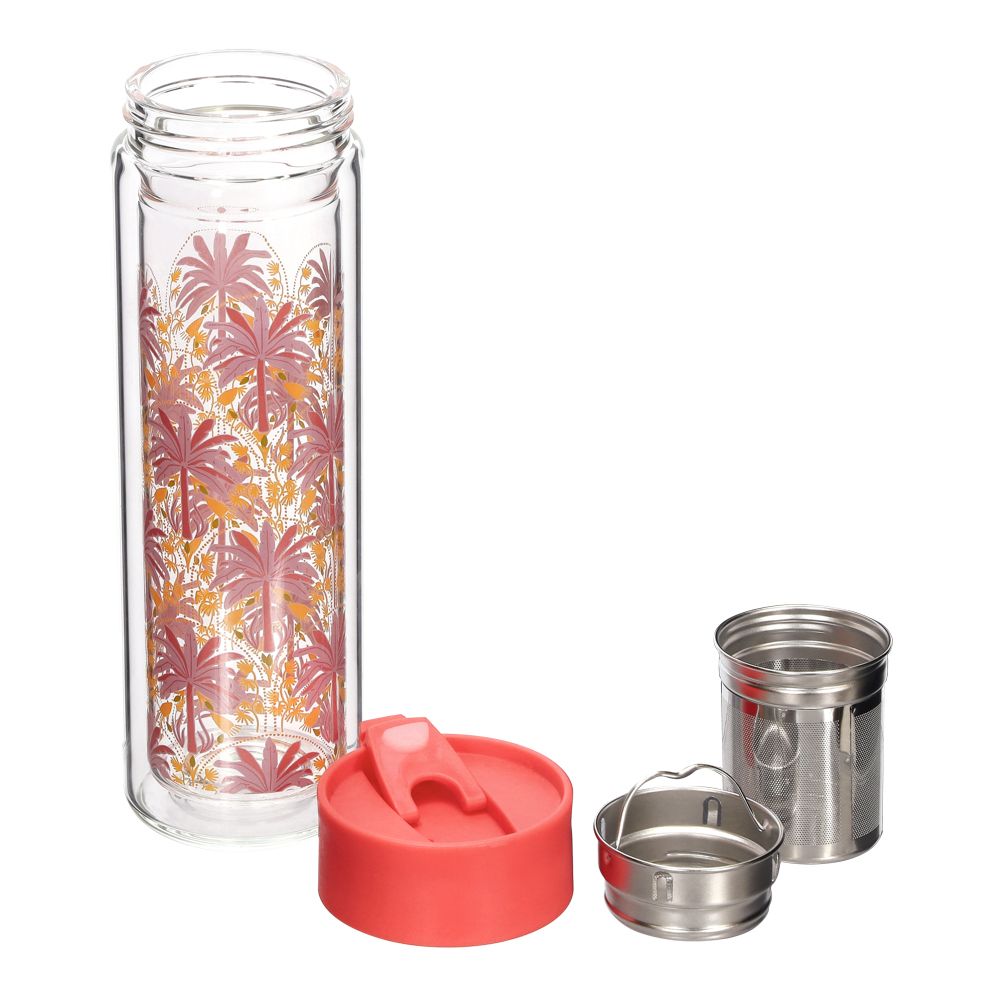 Botella de vidrio con infusor para té 400 ml