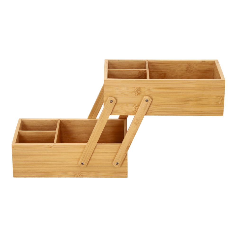 Organizador de bambú de 2 niveles 37.2x16.6x20 cm