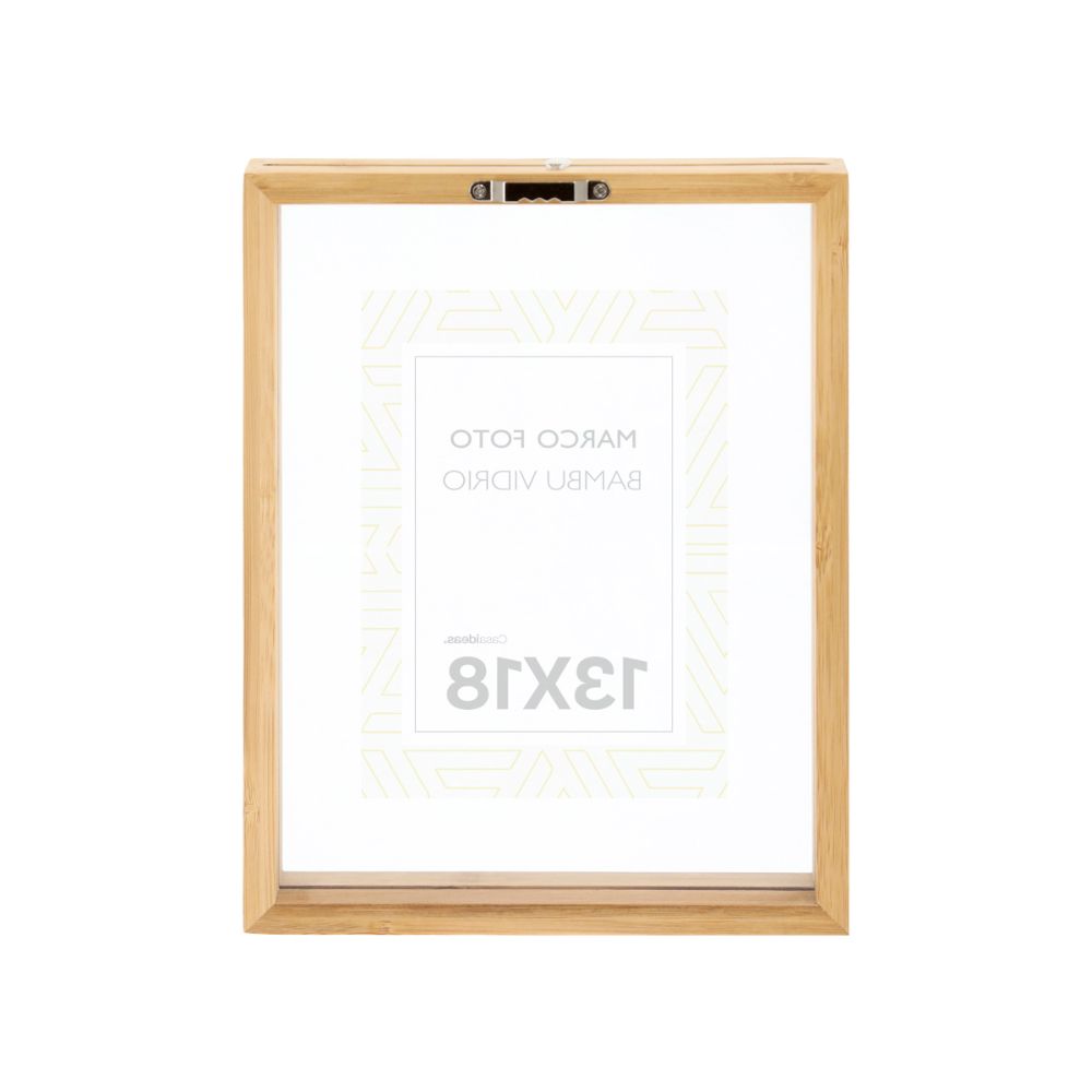 Portarretrato Bambú Doble Vidrio 21x4x26 cm