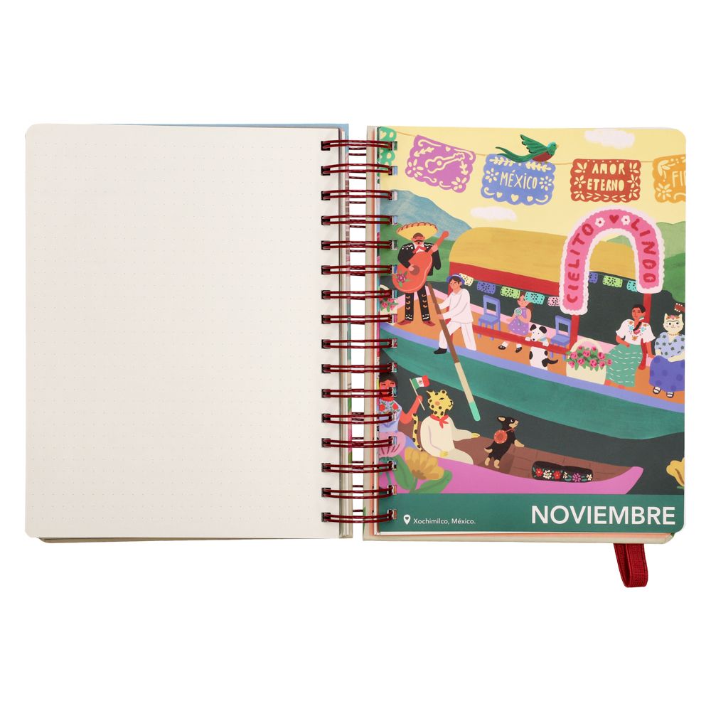 Agenda 2026 ilustrada con espiral 16x21 cm