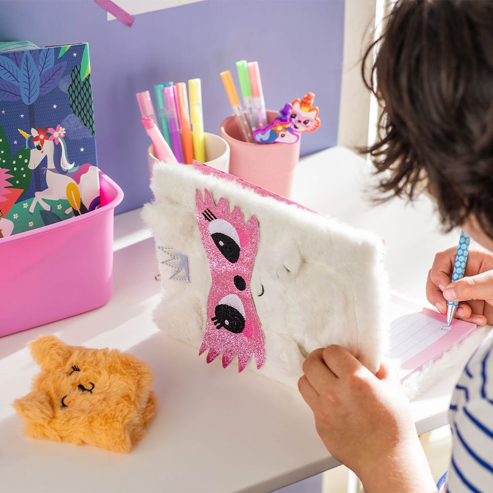 Libreta con tapa de peluche y mini libreta