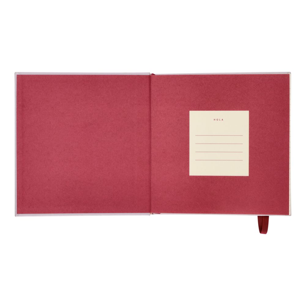 Libreta cuadrada de tela con hojas con lineas 15x15 cm