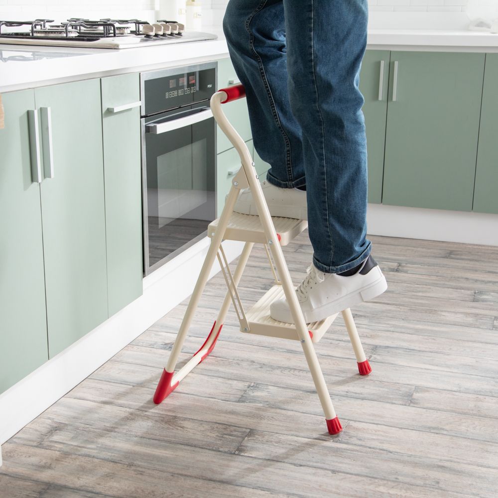 Escalera plegable de metal 50x40x77.5 cm