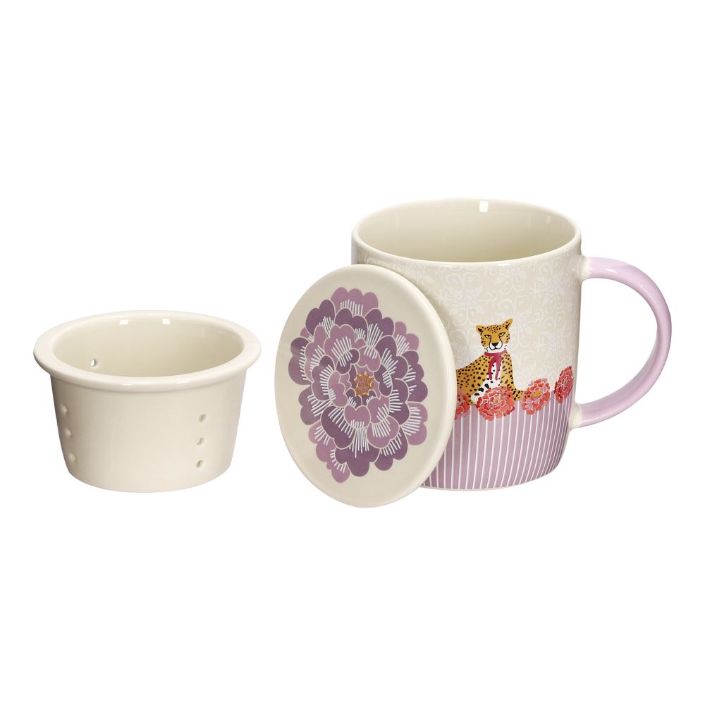 Taza estampado de cerámica con infusor 350 ml