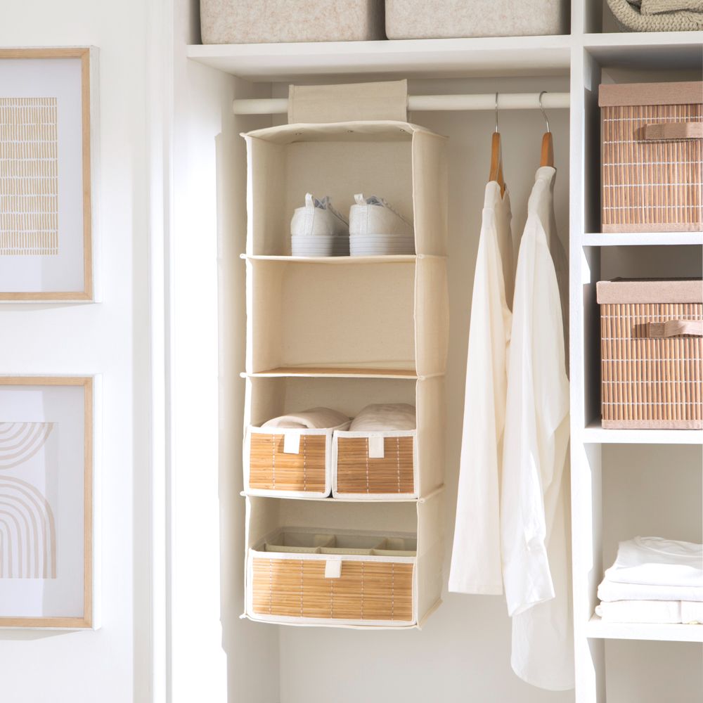 Organizador bambú y algodón 30x30x80 cm