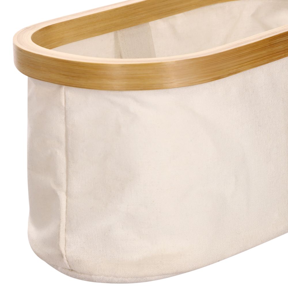 Canasto de poliéster y bambú 26x14x14 cm