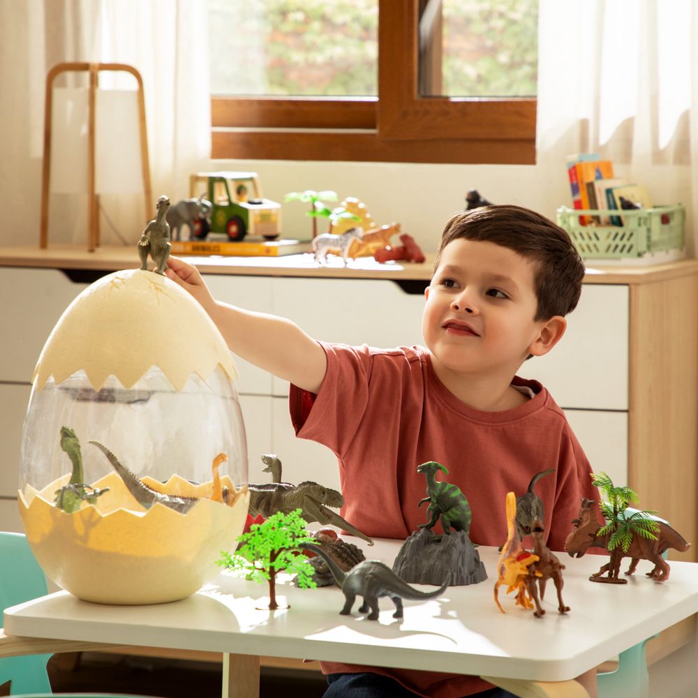 Huevo de dinosaurios con 24 juguetes
