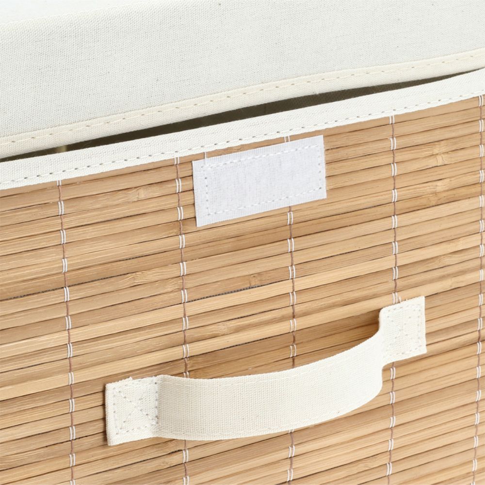 Caja Bambú - algodón con Tapa 28x36x19 cm