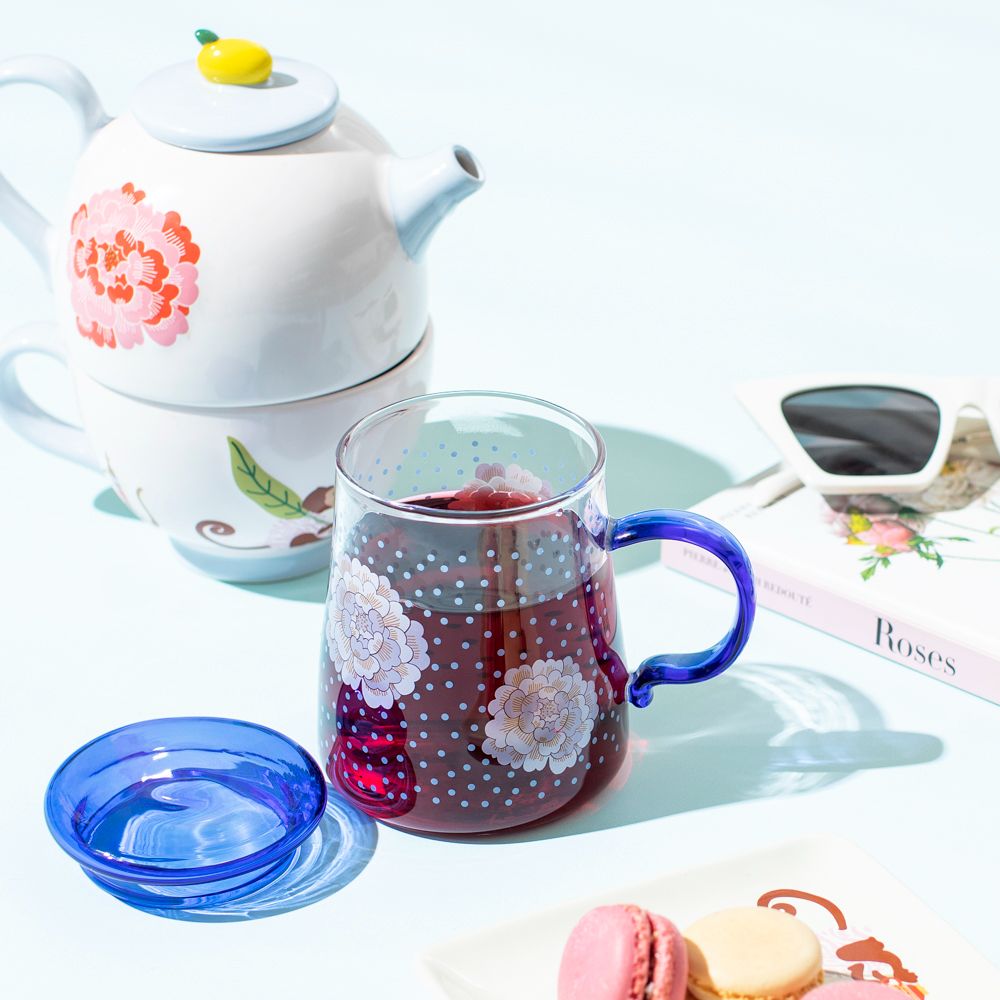 Taza de vidrio con infusor y diseño 400 ml