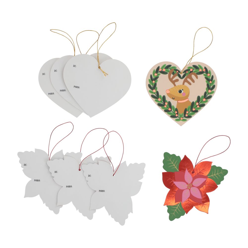 Set de 8 Tarjetas de Regalo Navideño 9x11 cm