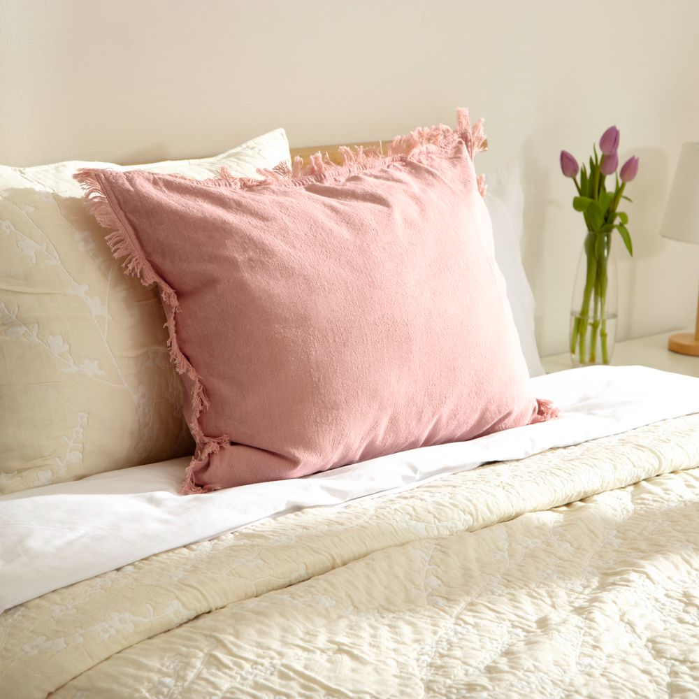 Funda de cojín algodón lino 70x50 cm