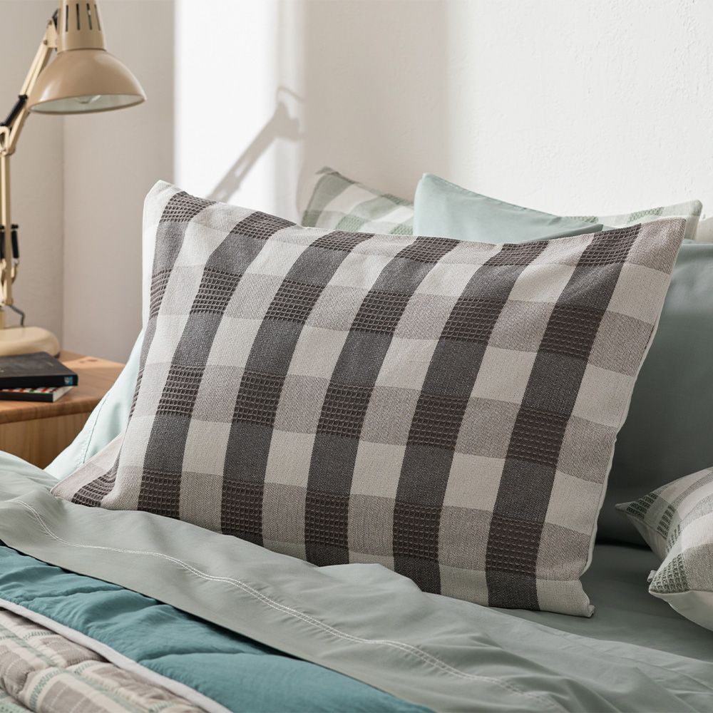 Funda para almohadón de algodón texturizado 70x50 cm