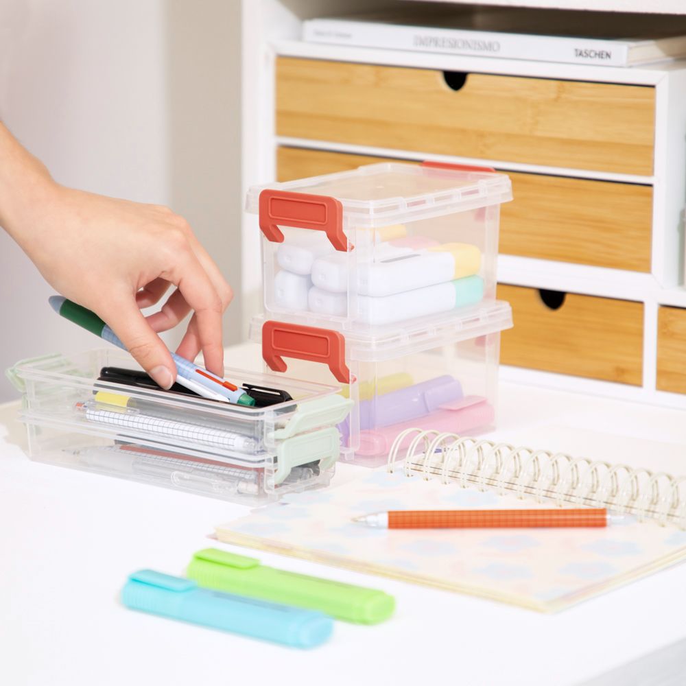 Set de 2 mini cajas plásticas 0.33 l