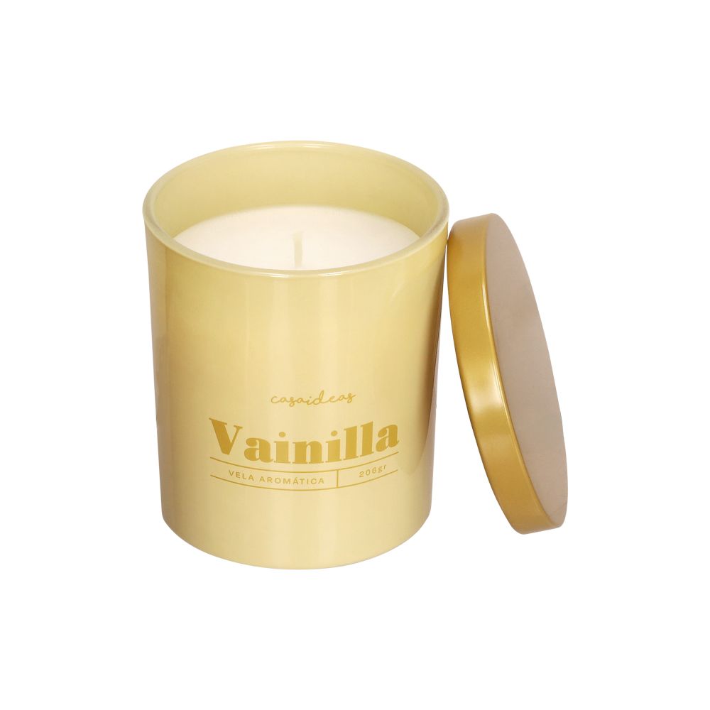 Vela aromática vainilla en envase de vidrio