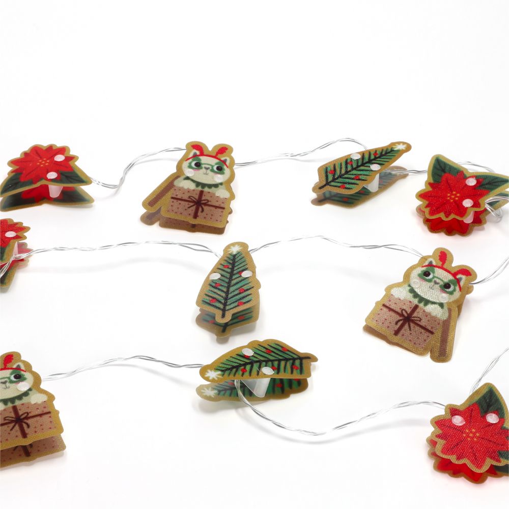 Guirnalda con 10 luces LED con figuras navideñas 2 M