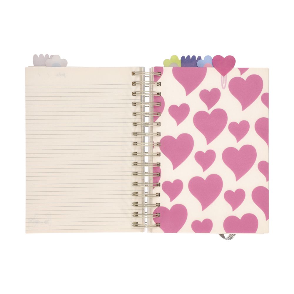 Cuaderno con divisiones y diseño de flores 17x23 cm