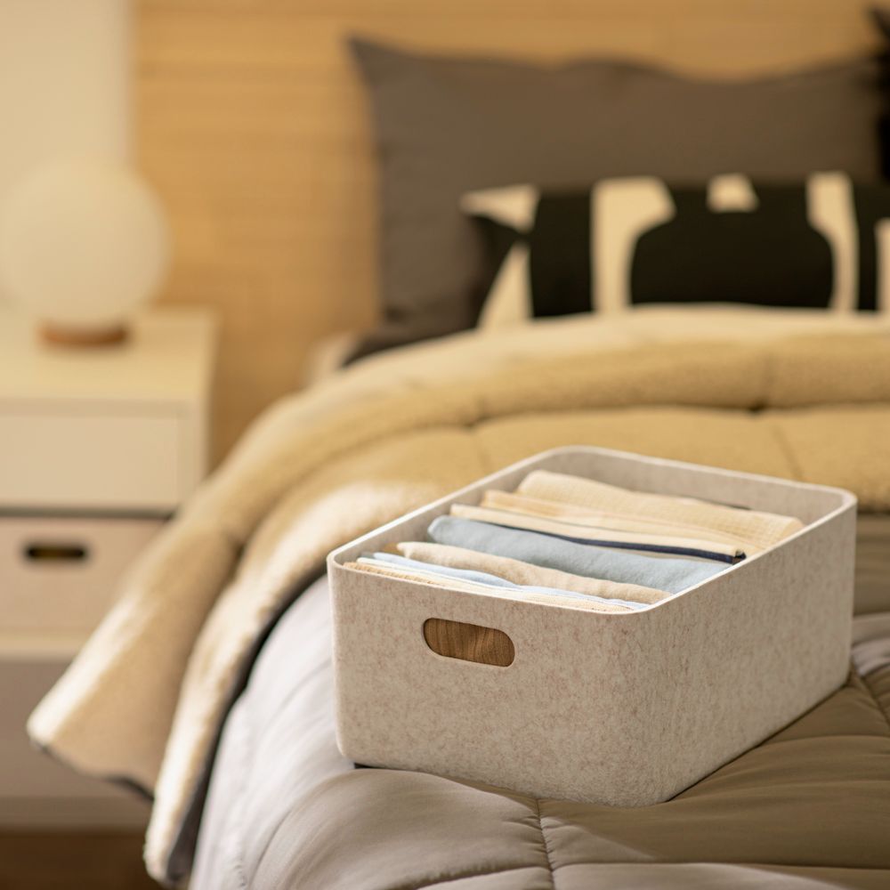 Canasto organizador de fieltro 36x27x16 cm