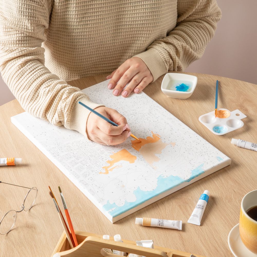 Set de bastidor con diseño y pinturas acrílicas 30x40 cm