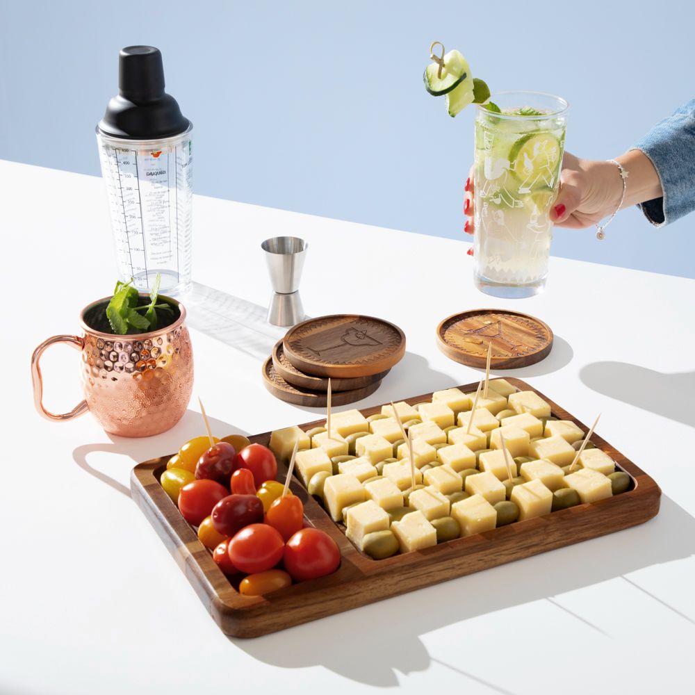 Plato de madera con separador 32x20 cm