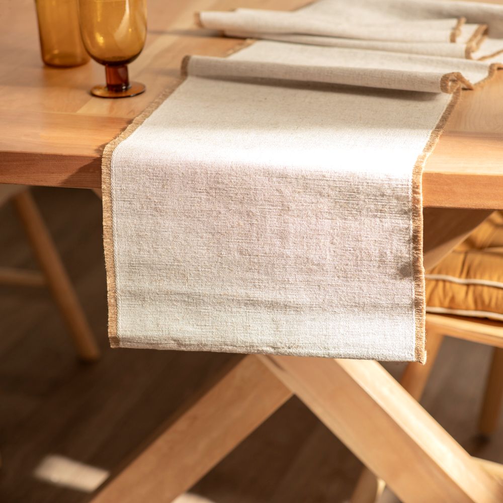 Camino de mesa algodón y yute 35x150 cm