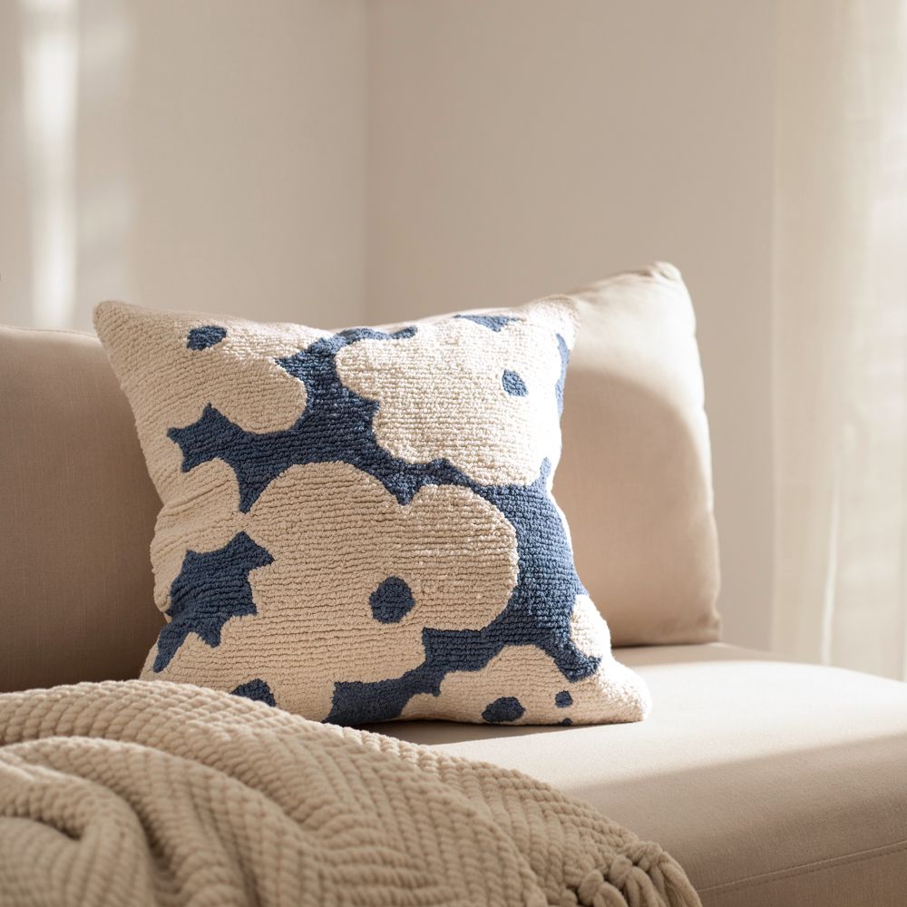 Cojín tela bouclé con diseño 45x45 cm