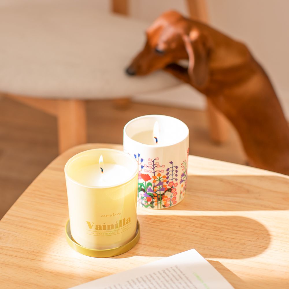 Vela aromática vainilla con envase de cerámica
