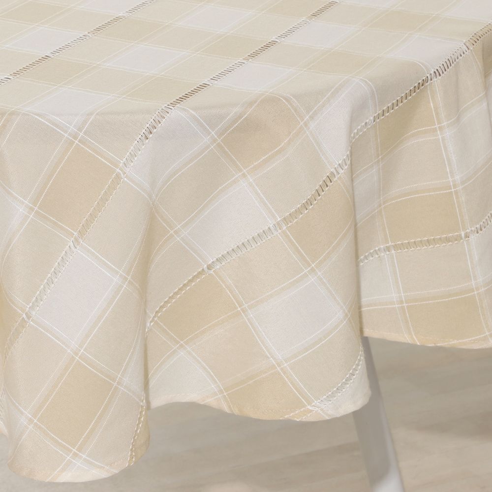 Mantel a cuadros tejido diámetro 150 cm