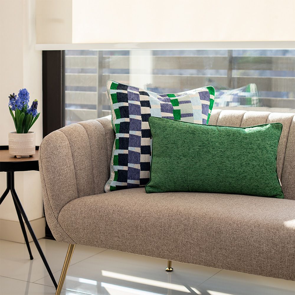 Cojín Verde Cubierta Poliéster Liso 30x 50 cm