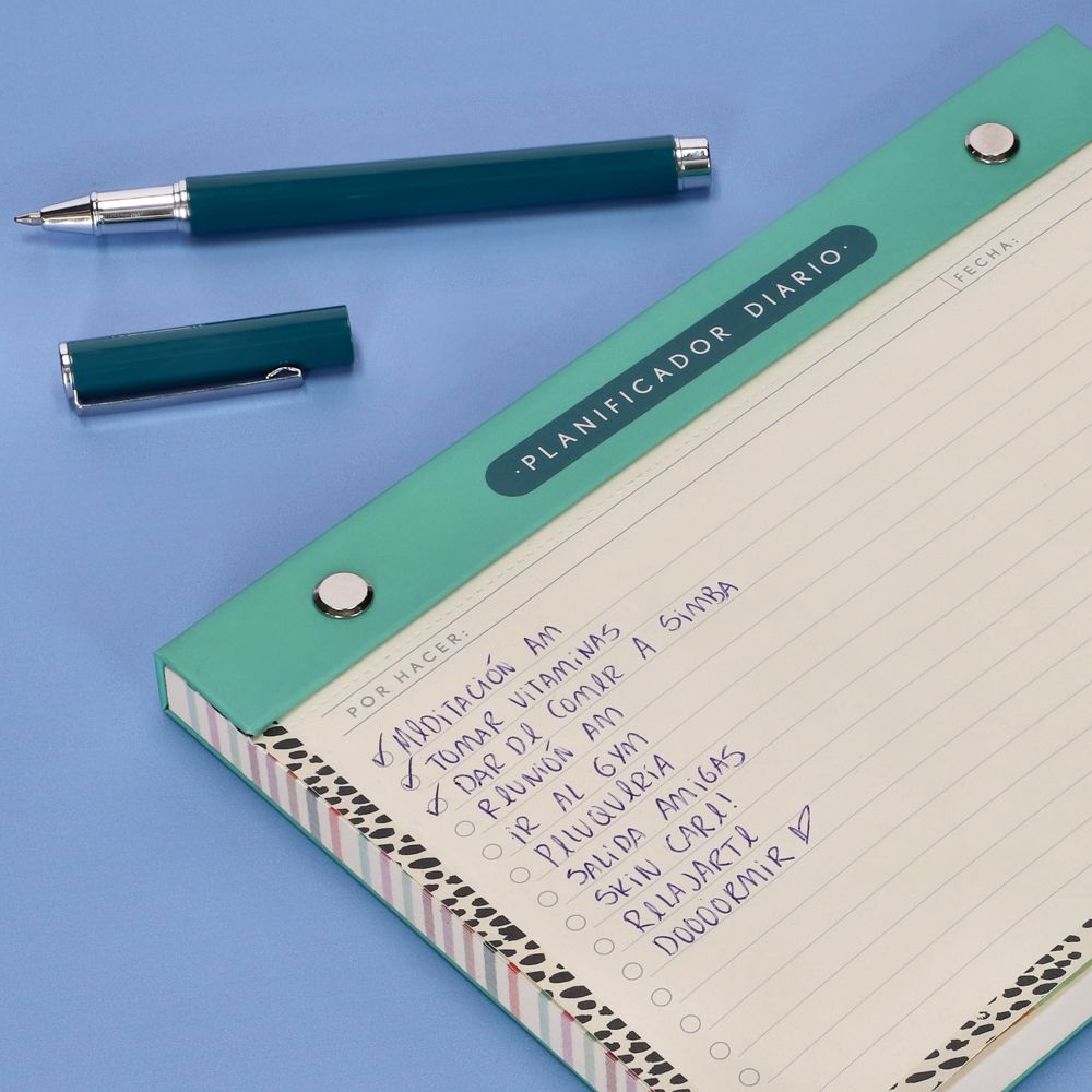 Planificador diario con lápiz 20x14 cm