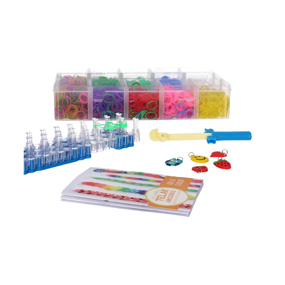 Set Telar con Bandas Elásticas Arcoíris 27.5x17x5.5 cm