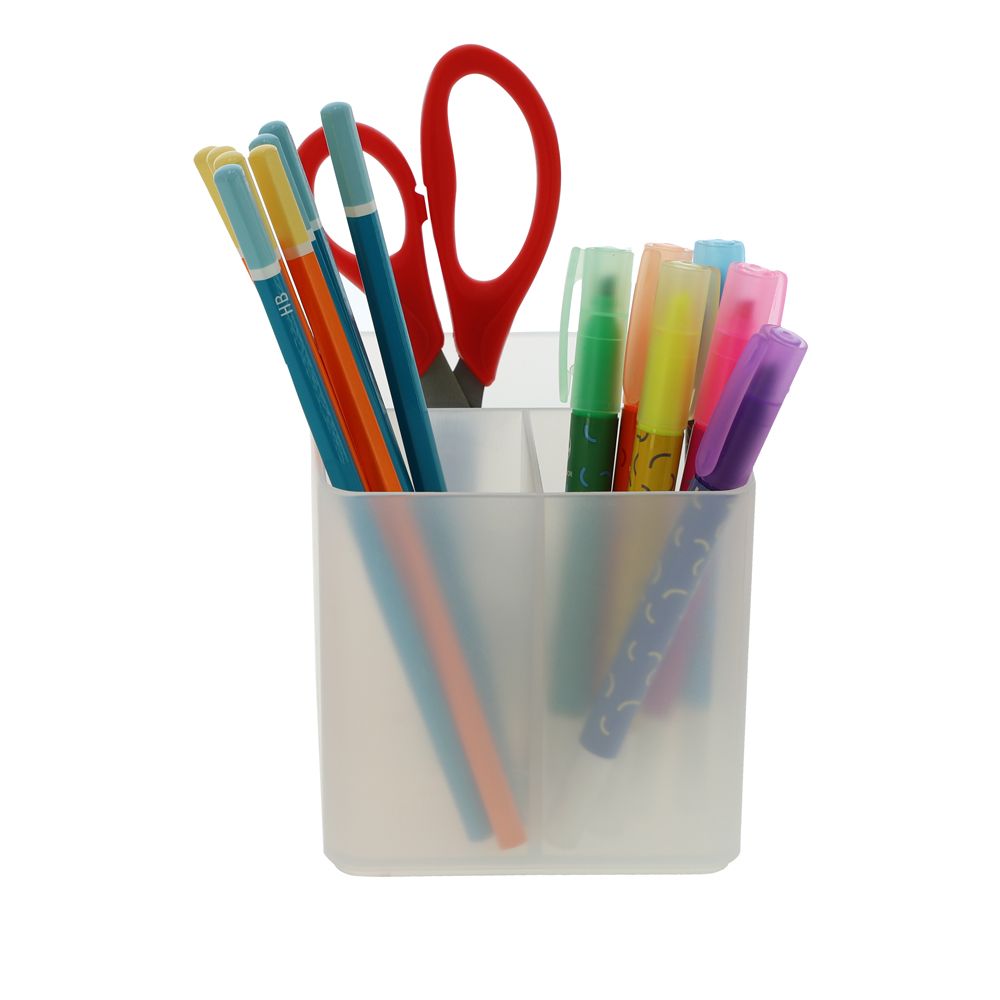 Organizador Lapicero plástico Transparente 10.2x10.2x10.2 cm