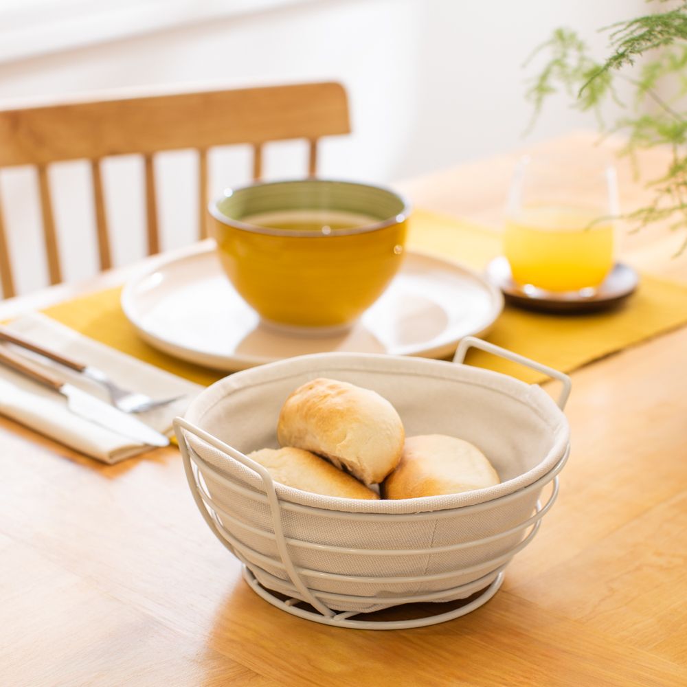 Panera de metal con forro de tela 20x11 cm