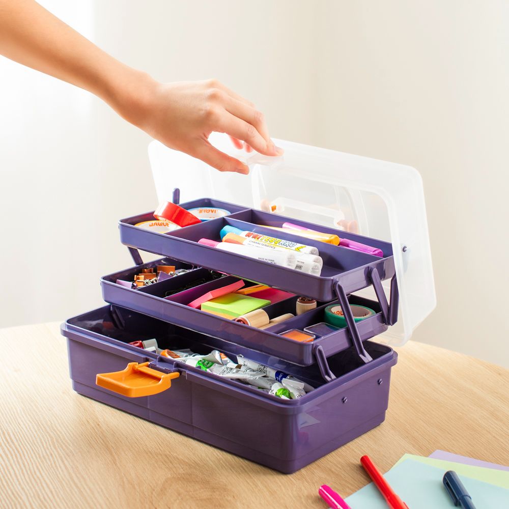 Caja organizadora con bandejas 31.5x19x14.2 cm