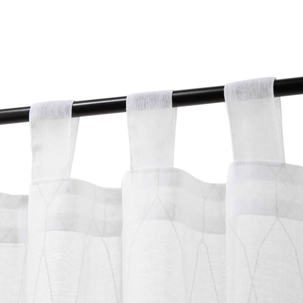 Set 2 Cortinas Visillo Velo Estampado Trama con Presillas 140x240 cm