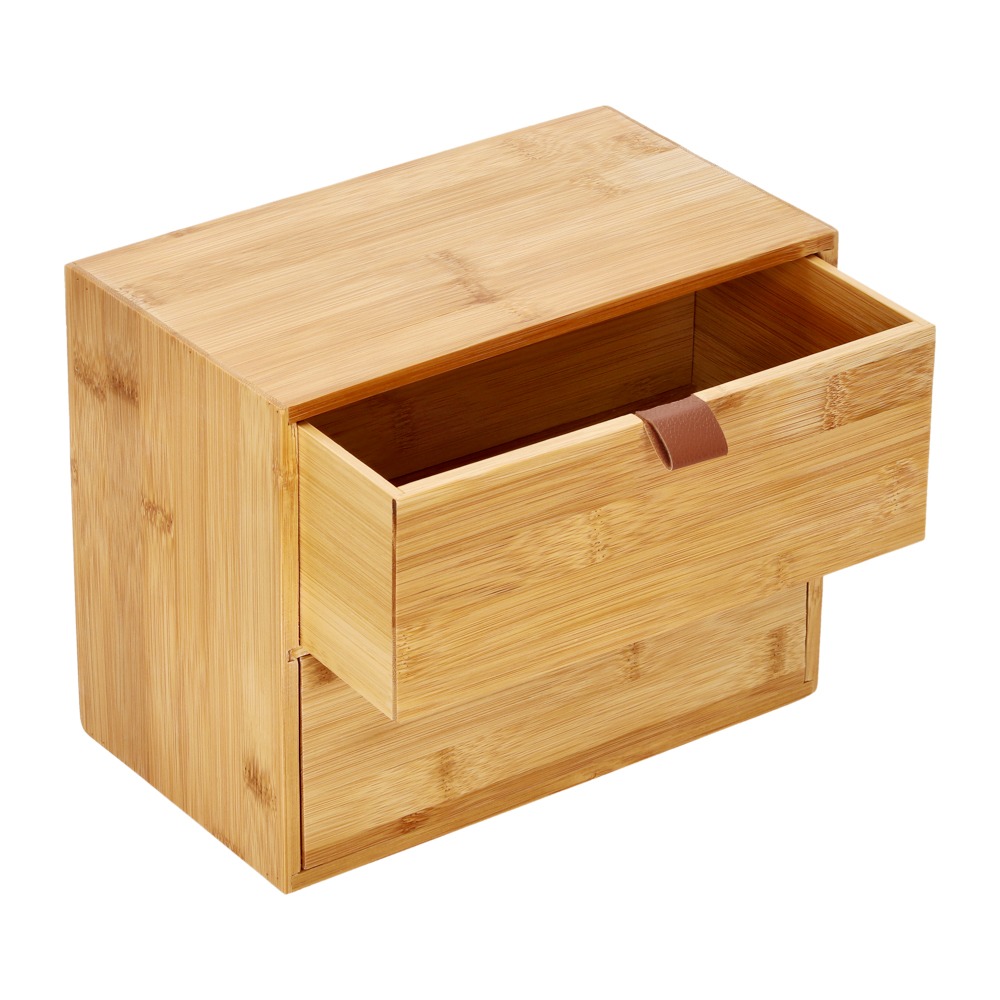 Cajonera de bambú 2 cajones 25x14.5x20 cm