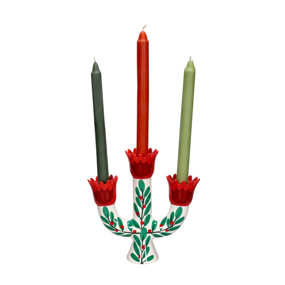 Candelabro triple navideño 29x20x22.5 cm