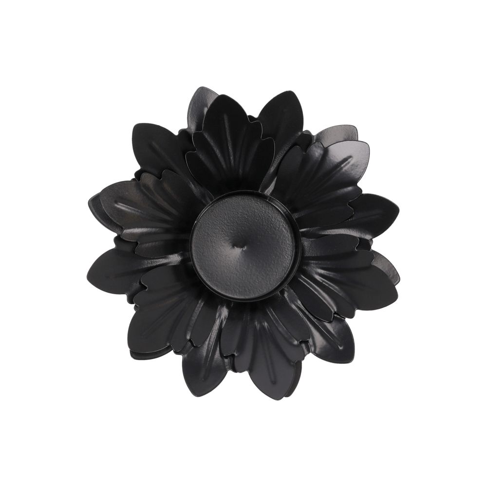 Portavela de metal con forma de flor