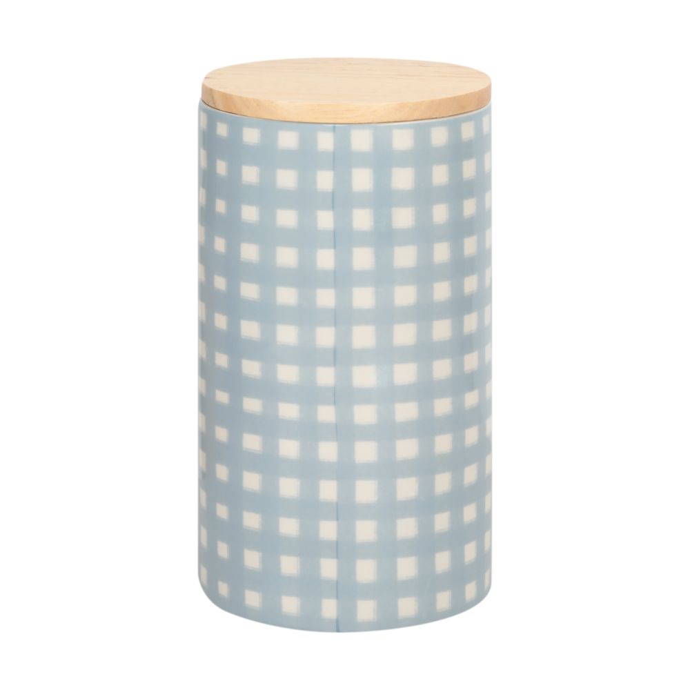 Frasco de cerámica con diseño y tapa bambú