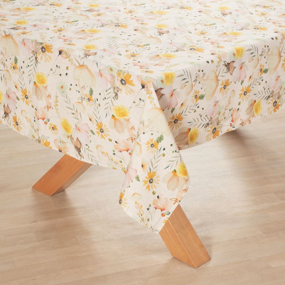 Mantel con estampado floral 150x150 cm