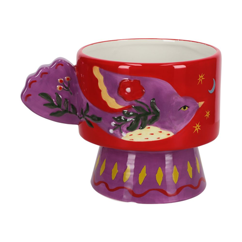 Maceta de cerámica con pájaro 20x16x14 cm