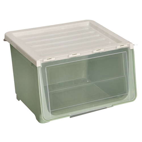 Caja apilable de plástico con ruedas 34 l