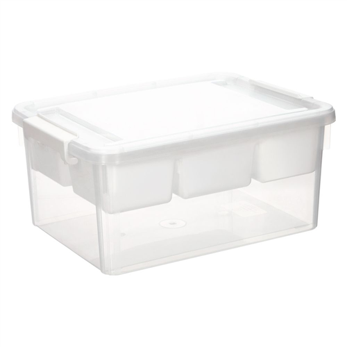 Caja organizadora de plástico con bandeja 16 l