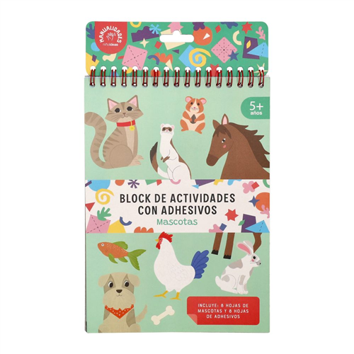 Block de actividades “Mascotas” con adhesivos removibles