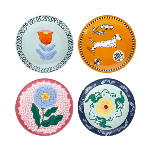 Set de 4 platos para bolsas de té