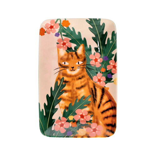 Plato rectangular con diseño 20x13 cm