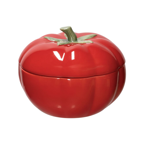 Bowl para salsa con tapa y diseño de tomate