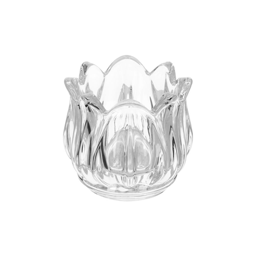 Portavela vidrio flor 6.6x5.5 cm