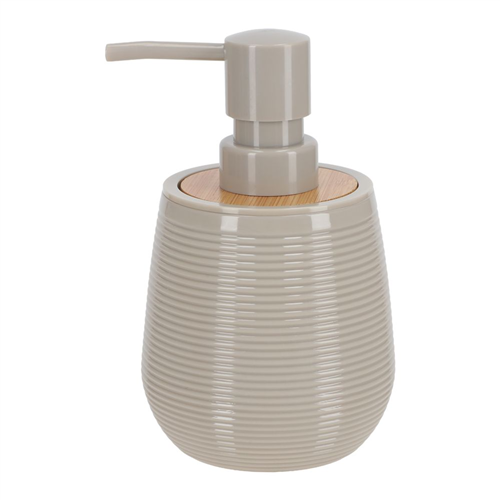 Dispensador de jabón de plástico y bambú 250 ml