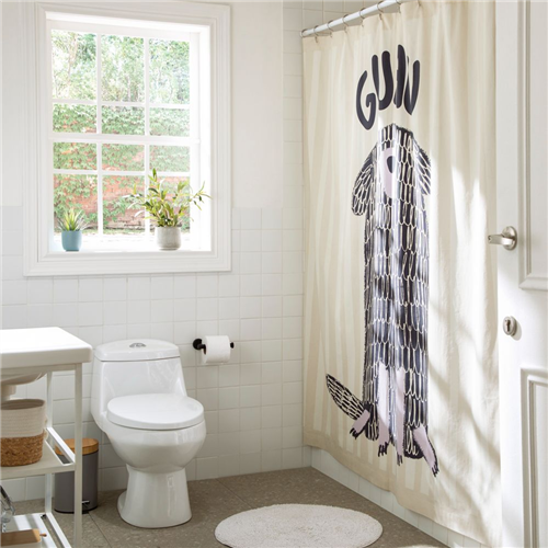 Cortina de baño algodón estampado 180x190 cm