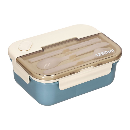 Contenedor de alimentos con divisor y cubiertos 1250 ml